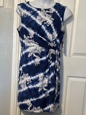 NWT Studio One NY Navy Blue and White Women's Dress